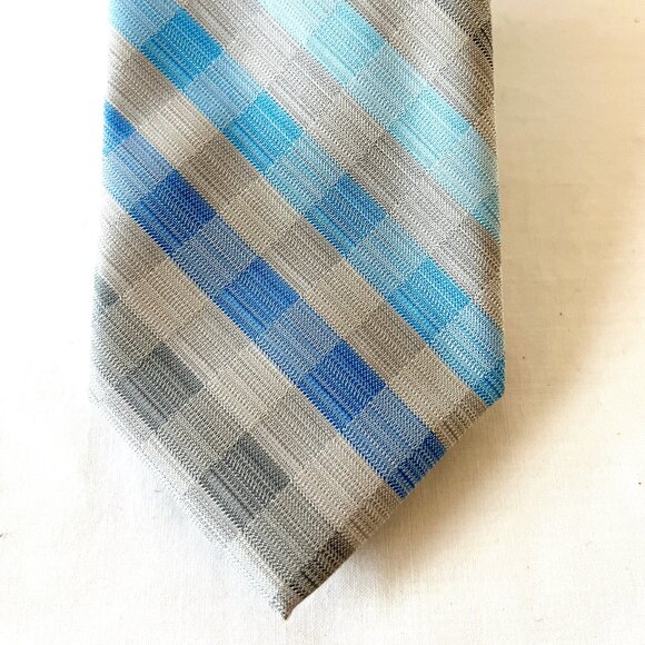 Apt. 9 Gray and Blue Tie, with Tie Bar, 57" x 2.75" New without Tags - Picture 3 of 10